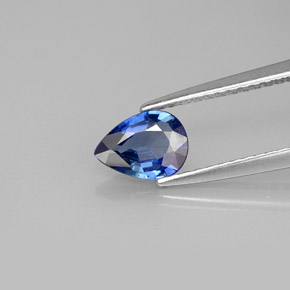 0.69 ct Blue Sapphire Gemstone, Sapphire Gem in Pear Facet Shape for Sale.