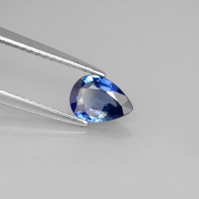 0.69 ct Blue Sapphire Stone, Natural Sapphire in Pear Facet Shape for Sale