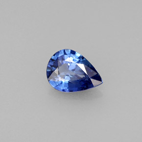 0.75 ct Blue Sapphire Stone, Natural Sapphire in Pear Facet Shape for Sale