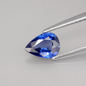 0.66 ct Blue Sapphire Gemstone, Sapphire Gem in Pear Facet Shape for Sale.