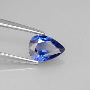 0.66 ct Blue Sapphire Stone, Natural Sapphire in Pear Facet Shape for Sale