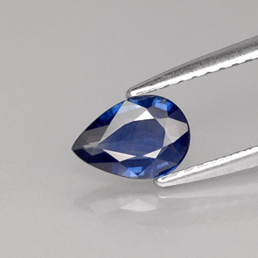0.63 ct Blue Sapphire Gemstone, Sapphire Gem in Pear Facet Shape for Sale.