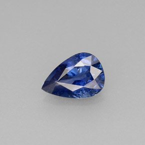 0.71 ct Blue Sapphire Gemstone, Sapphire Gem in Pear Facet Shape for Sale.