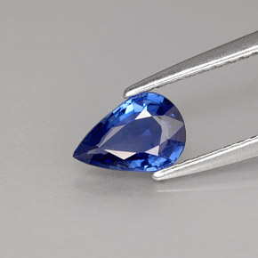 0.72 ct Blue Sapphire Gemstone, Sapphire Gem in Pear Facet Shape for Sale.