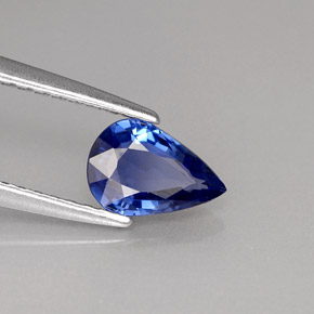 0.72 ct Blue Sapphire Stone, Natural Sapphire in Pear Facet Shape for Sale