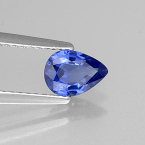 0.67 ct Blue Sapphire Stone, Natural Sapphire in Pear Facet Shape for Sale