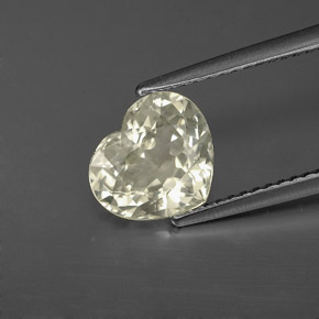 2.41 ct White Sapphire Gemstone, Sapphire Gem in Heart Facet Shape for Sale.