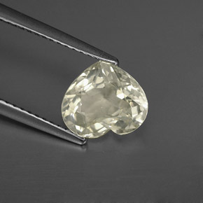 2.41 ct White Sapphire Stone, Natural Sapphire in Heart Facet Shape for Sale