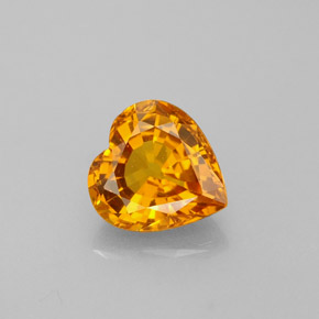 1.05 ct Orange Sapphire Gemstone, Sapphire Gem in Heart Facet Shape for Sale.