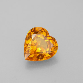 1.05 ct Orange Sapphire Stone, Natural Sapphire in Heart Facet Shape for Sale