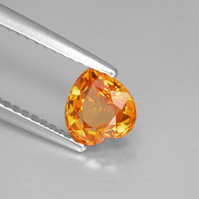 1.12 ct Orange Sapphire Stone, Natural Sapphire in Heart Facet Shape for Sale