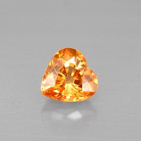 1.07 ct Orange Sapphire Gemstone, Sapphire Gem in Heart Facet Shape for Sale.