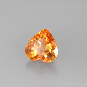 1.07 ct Orange Sapphire Stone, Natural Sapphire in Heart Facet Shape for Sale