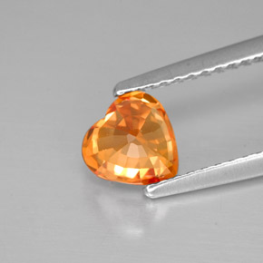 Sapphire Gemstone in 6 x 6 mm (calibrated) Size for Sale, Sapphire Stone in Golden Orange Color