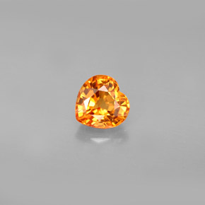 1.07 ct Orange Sapphire Gemstone, Sapphire Gem in Heart Facet Shape for Sale.