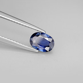 0.76 ct Blue Sapphire Stone, Natural Sapphire in Oval Facet Shape for Sale