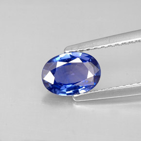 0.85 ct Blue Sapphire Gemstone, Sapphire Gem in Oval Facet Shape for Sale.