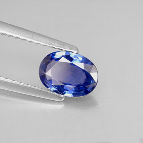 0.85 ct Blue Sapphire Stone, Natural Sapphire in Oval Facet Shape for Sale