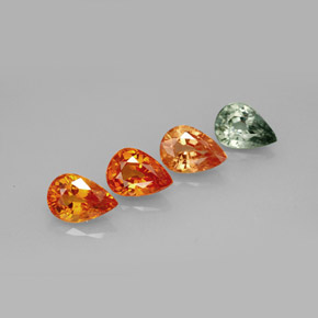 3.47 ct Multicolor Sapphire Gemstone, Sapphire Gem in Pear Facet Shape for Sale.