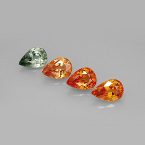 3.47 ct Multicolor Sapphire Stone, Natural Sapphire in Pear Facet Shape for Sale