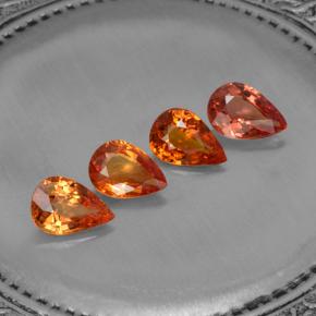 2.99 ctw Orange Sapphire Stones, Natural Sapphire in Pear Facet Shape for Sale