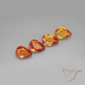 Orange rougeâtre Saphir gemme - 0.7ct Poire facette (ID: 283035)