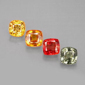 Multicolore Zaffiro Gem - 0.7ct Taglio a cuscino (ID: 283149)