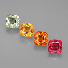 3.08 ct Multicolor Sapphire Gemstone, Sapphire Gem in Cushion-Cut Shape for Sale.