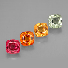 3.08 ct Multicolor Sapphire Stone, Natural Sapphire in Cushion-Cut Shape for Sale