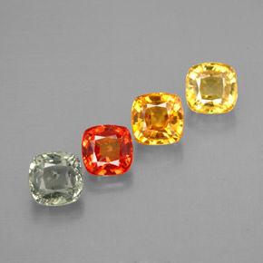 2.99 ct Multicolor Sapphire Stone, Natural Sapphire in Cushion-Cut Shape for Sale