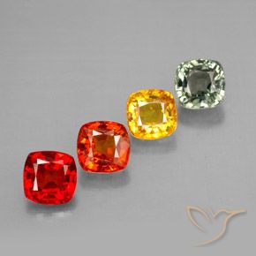 2.67 ctw Multicolor Sapphire Stones, Natural Sapphire in Cushion-Cut Shape for Sale