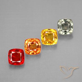2.87 ctw Multicolor Sapphire Stones, Natural Sapphire in Cushion-Cut Shape for Sale
