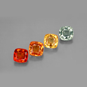 2.79 ctw Multicolor Sapphire Stones, Natural Sapphire in Cushion-Cut Shape for Sale