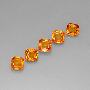 Reddish Orange Sapphire Gem - 0.7ct Cushion-Cut (ID: 283263)