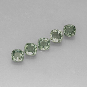 3.49 ct Green Sapphire Stone, Natural Sapphire in Cushion-Cut Shape for Sale