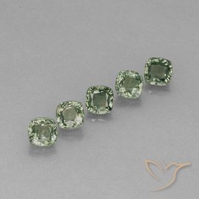 Medium-Light Green Zaffiro Gem - 0.7ct Taglio a cuscino (ID: 283265)