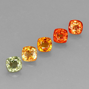 3.59 ctw Multicolor Sapphire Stones, Natural Sapphire in Cushion-Cut Shape for Sale
