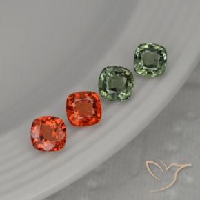 2.63 ctw Multicolor Sapphire Stones, Natural Sapphire in Cushion-Cut Shape for Sale