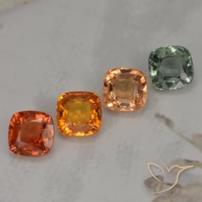 2.84 ctw Multicolor Sapphire Stones, Natural Sapphire in Cushion-Cut Shape for Sale
