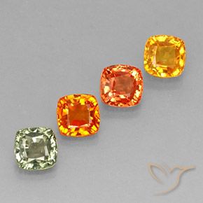 2.97 ctw Multicolor Sapphire Stones, Natural Sapphire in Cushion-Cut Shape for Sale