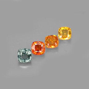 2.91 ct Multicolor Sapphire Stone, Natural Sapphire in Cushion-Cut Shape for Sale