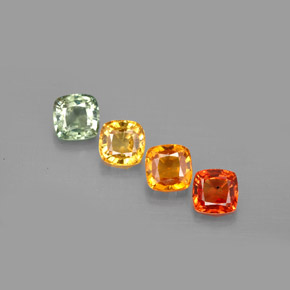 3.34 ct Multicolor Sapphire Gemstone, Sapphire Gem in Cushion-Cut Shape for Sale.