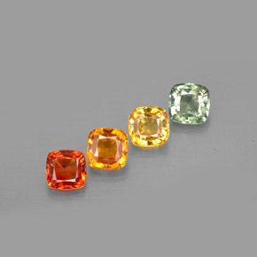 3.34 ct Multicolor Sapphire Stone, Natural Sapphire in Cushion-Cut Shape for Sale