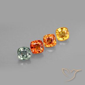 2.78 ctw Multicolor Sapphire Stones, Natural Sapphire in Cushion-Cut Shape for Sale