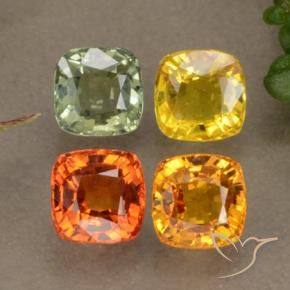 2.66 ctw Multicolor Sapphire Stones, Natural Sapphire in Cushion-Cut Shape for Sale