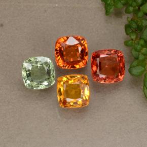 2.82 ctw Multicolor Sapphire Gemstones, Sapphire Gems in Cushion-Cut Shape for Sale.