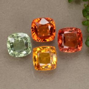 2.82 ctw Multicolor Sapphire Stones, Natural Sapphire in Cushion-Cut Shape for Sale