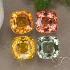 2.71 ctw Multicolor Sapphire Stones, Natural Sapphire in Cushion-Cut Shape for Sale