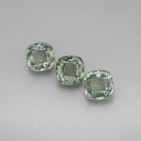2.58 ct Green Sapphire Stone, Natural Sapphire in Cushion-Cut Shape for Sale