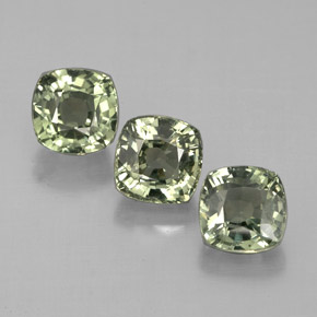 2.32 ct Green Sapphire Gemstone, Sapphire Gem in Cushion-Cut Shape for Sale.